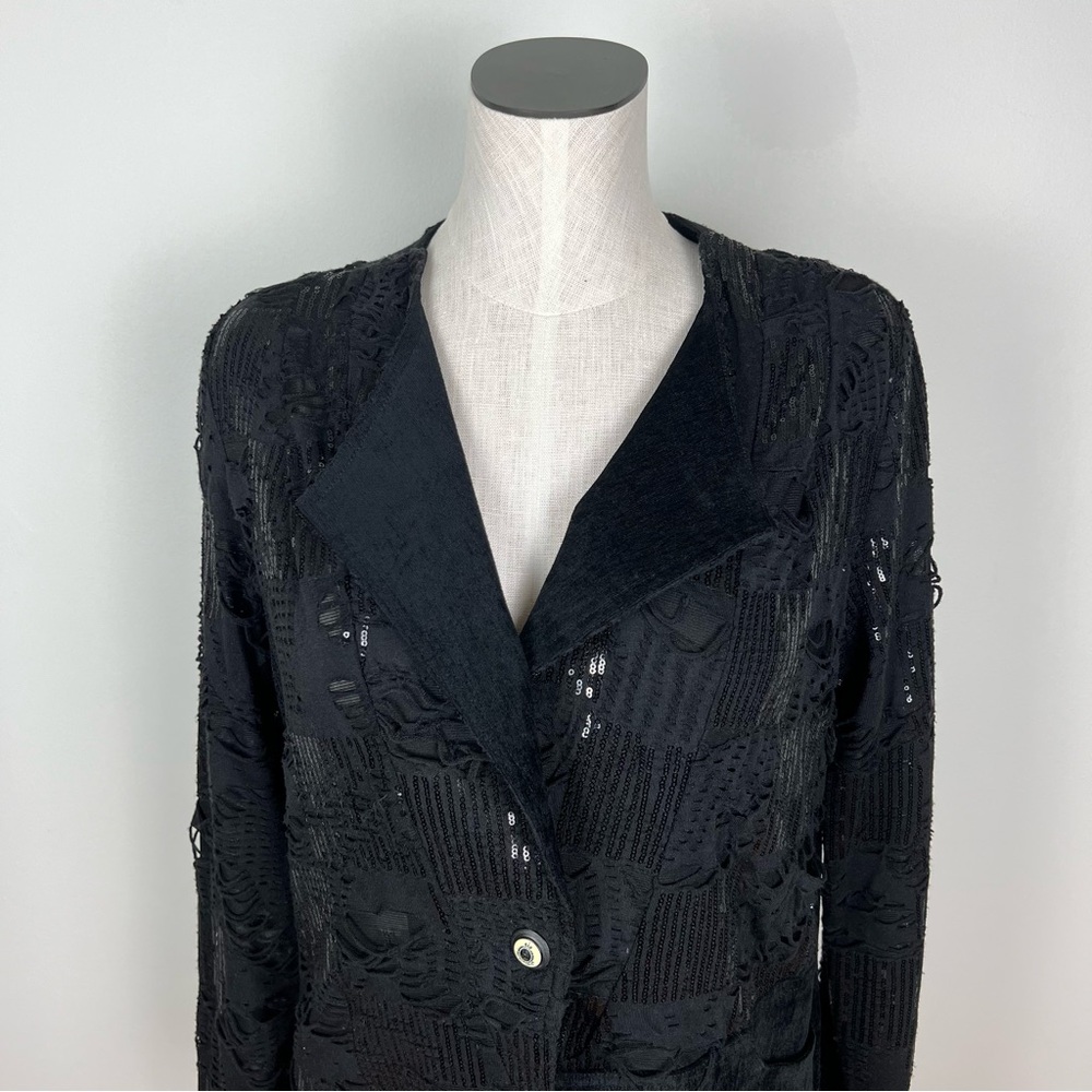 Tesoro Moda Distressed Suede Blazer Jacket - Picture 2 of 16